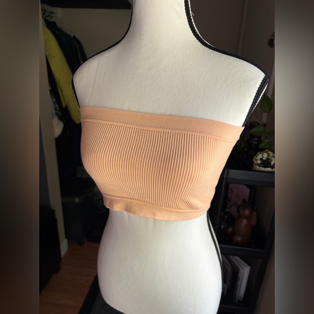 Garage Peach Ribbed Crop Top